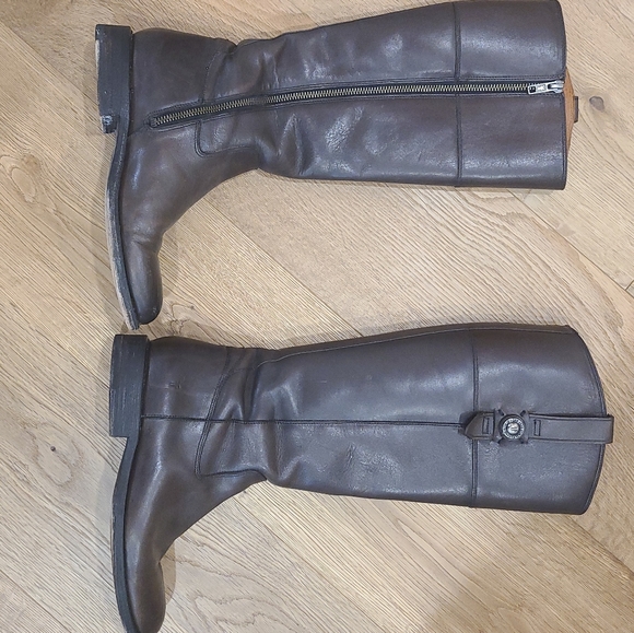 FRYE Women's Jayden Button Tall-K Riding Boot in Graphite - Picture 13 of 16